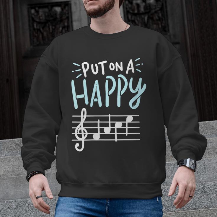 Put On A Happy Face Music Music Teacher Men Graphic Sweatshirt