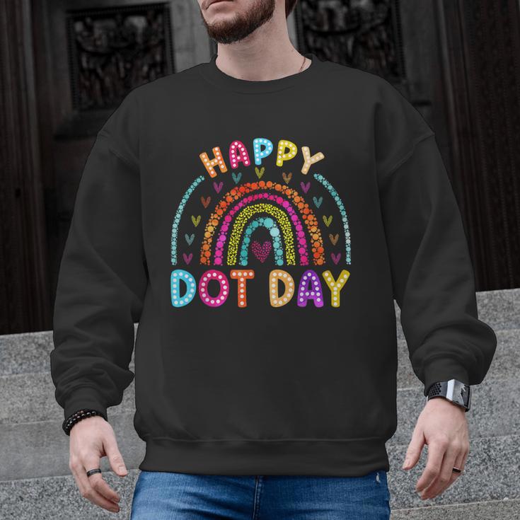 Rainbow Happy Dot Day Shirts Teacher Kids September 15th Men Graphic Sweatshirt