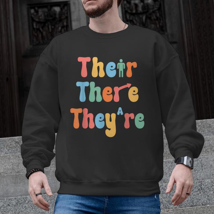 There Their They'Re English Class Grammar Joke Teacher Men Graphic Sweatshirt