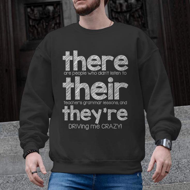 There Their They'Re English Grammar Teacher Humor Men Graphic Sweatshirt
