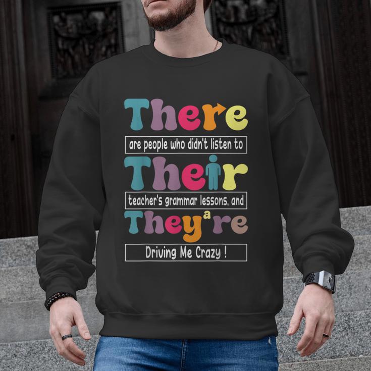There Their They'Re English Teacher Grammar Memes Men Graphic Sweatshirt