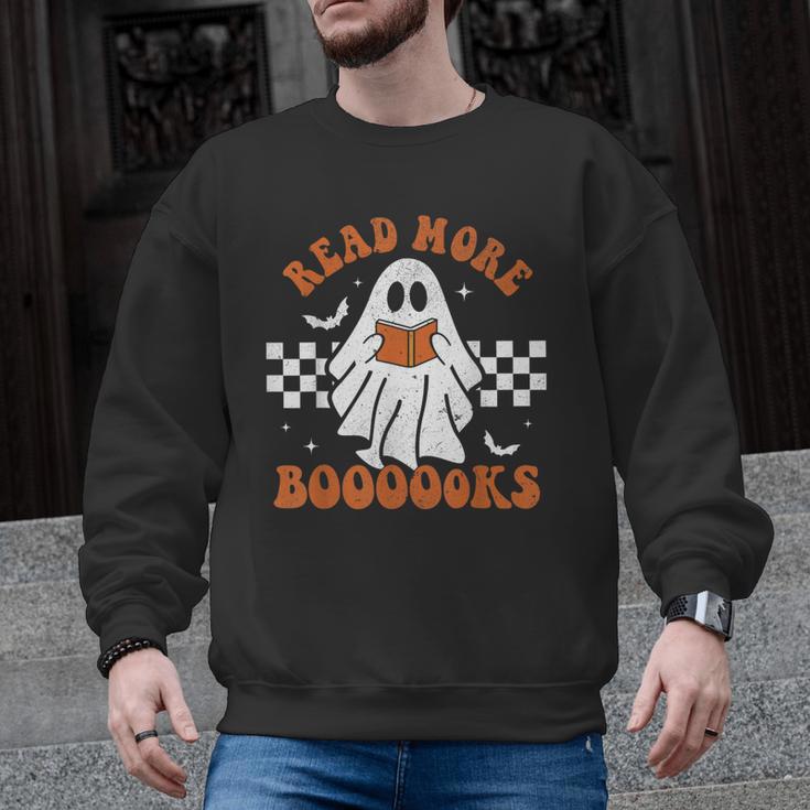 Read More Books Cute Ghost Reading Book Teacher Halloween Men Graphic Sweatshirt