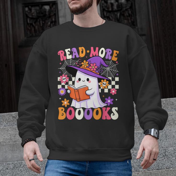 Read More Books Ghost Reading Book Teacher Halloween Men Graphic Sweatshirt