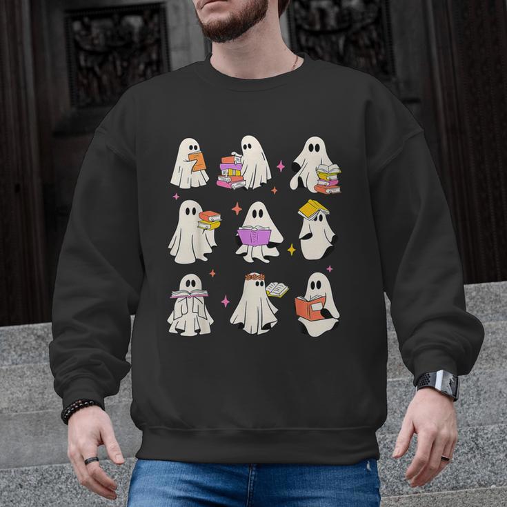 Read More Books Spooky Teacher Halloween Ghost Reading Book Men Graphic Sweatshirt