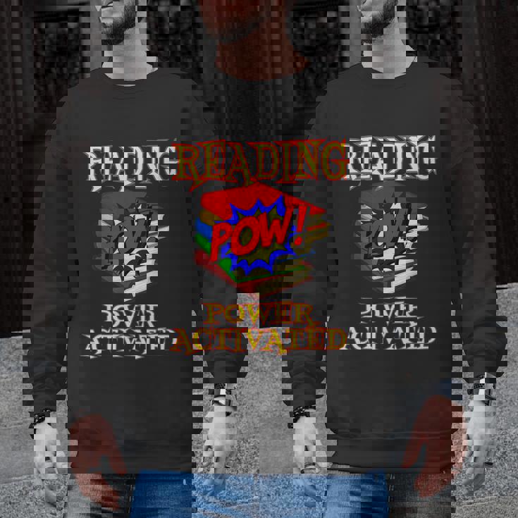 Reading Super Power Activated Superhero Teacher Or Student Men Women Girls Kids Men Graphic Sweatshirt