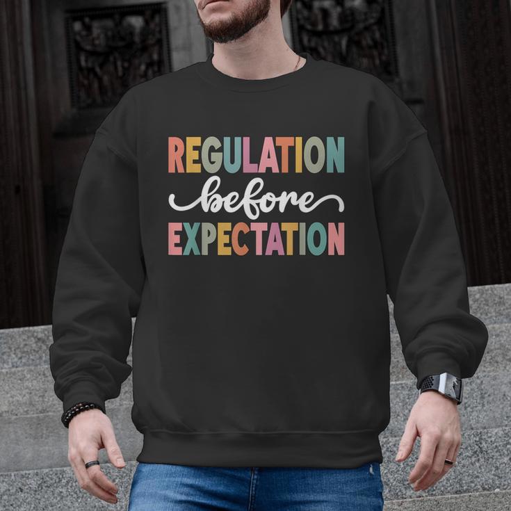 Regulation Before Expectation Cute ABA SPED Teacher Therapy Men Graphic Sweatshirt