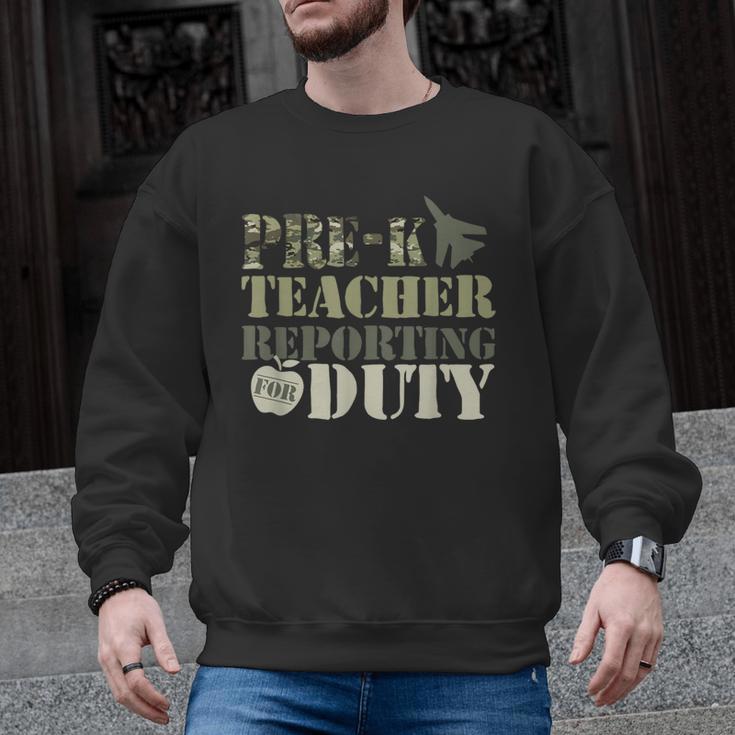 Retro Back To School Women Old Camo Pre-K Teacher Men Graphic Sweatshirt