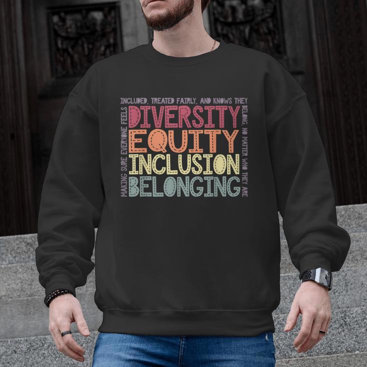 Retro Diversity Equity Inclusion Belonging DEIB Teacher Men Graphic Sweatshirt