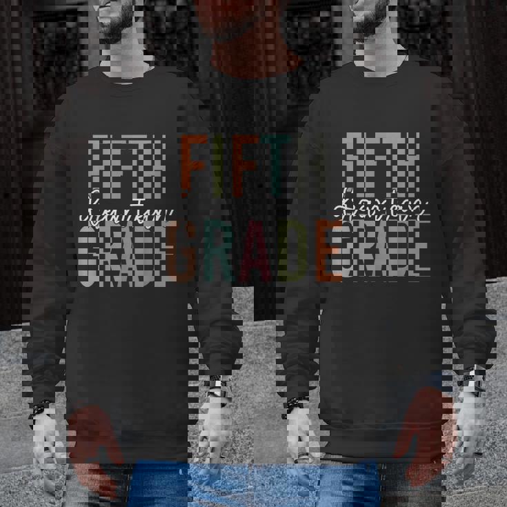 Retro Fifth Grade Dream Team Groovy Teacher Back To School Men Women Girls Kids Men Graphic Sweatshirt