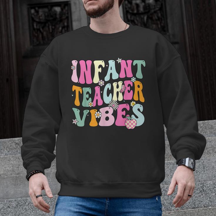 Retro Infant Teacher Vibes Women Daycare Teacher Men Graphic Sweatshirt