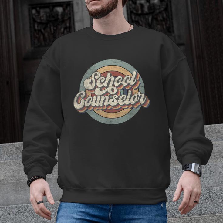 Retro School Counselor Back To School Teacher Squad Crew Men Graphic Sweatshirt