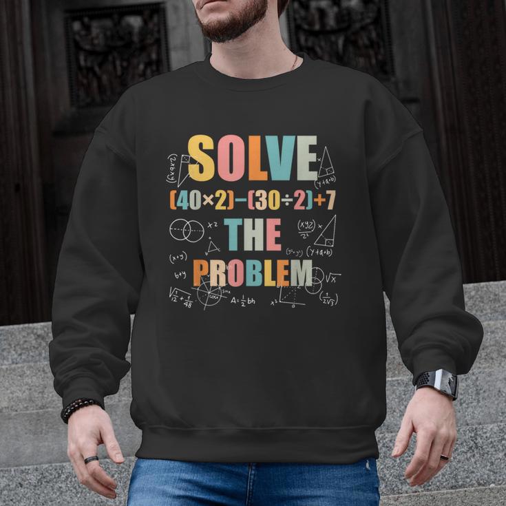 Retro Solve The Problem 67 Meme Joke Math Teacher Men Graphic Sweatshirt