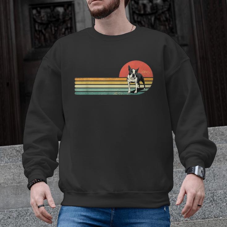 Retro Vintage Boston Terrier Dog Lover Boston Terrier Mom Men Graphic Sweatshirt