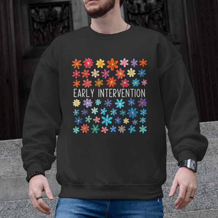 Retro Wildflower Early Intervention Teacher Interventionist Men Graphic Sweatshirt