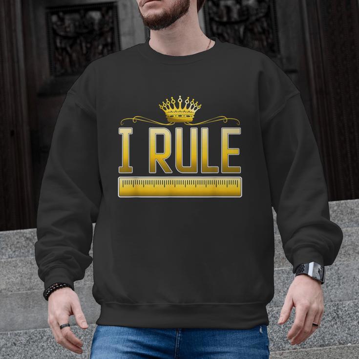 I Rule Math Ruler Mathematics Pun Math Teacher Men Women Girls Kids Men Graphic Sweatshirt