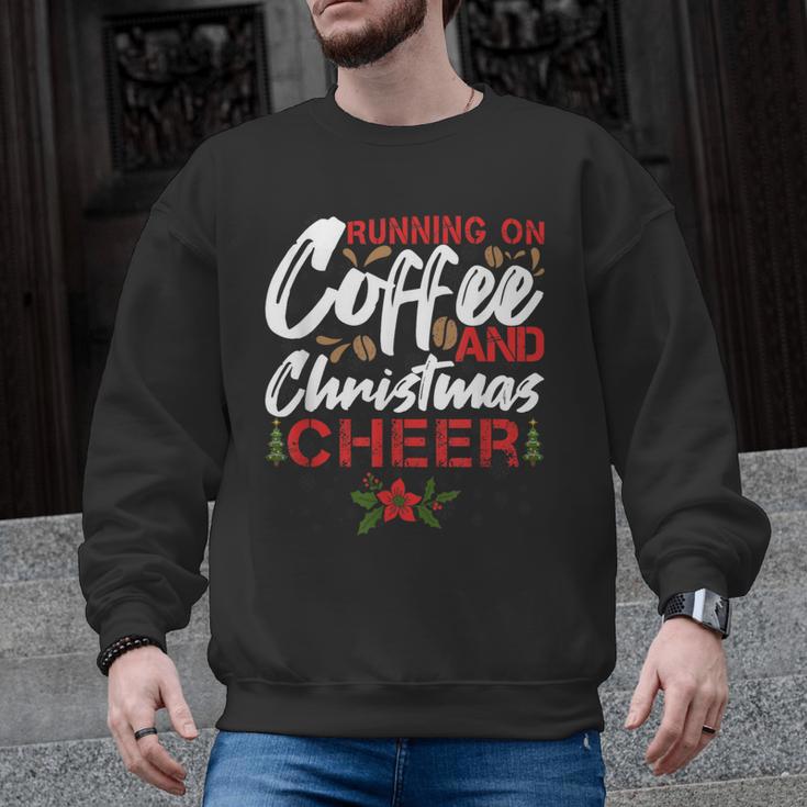 Running On Coffee And Christmas Cheer Lover Teacher For Men Women Kids Men Graphic Sweatshirt