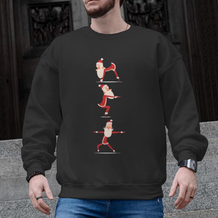 Santa Yoga Poses For Yogi Teacher Christmas Yoga Poses Men Graphic Sweatshirt