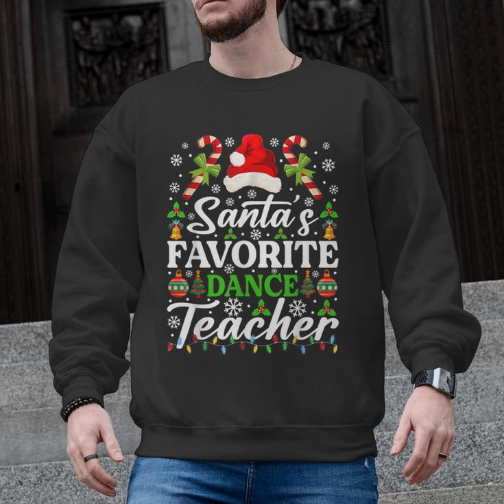 Santa's Favorite Dance Teacher Shirt Christmas Pajama Men Graphic Sweatshirt