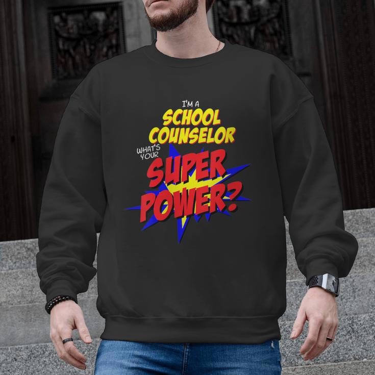 School Counselor Teacher Superhero Superpower Comic Book Men Graphic Sweatshirt