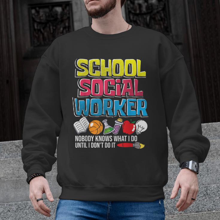 School Social Worker Teacher Caseworker Public Servant LSW Men Graphic Sweatshirt