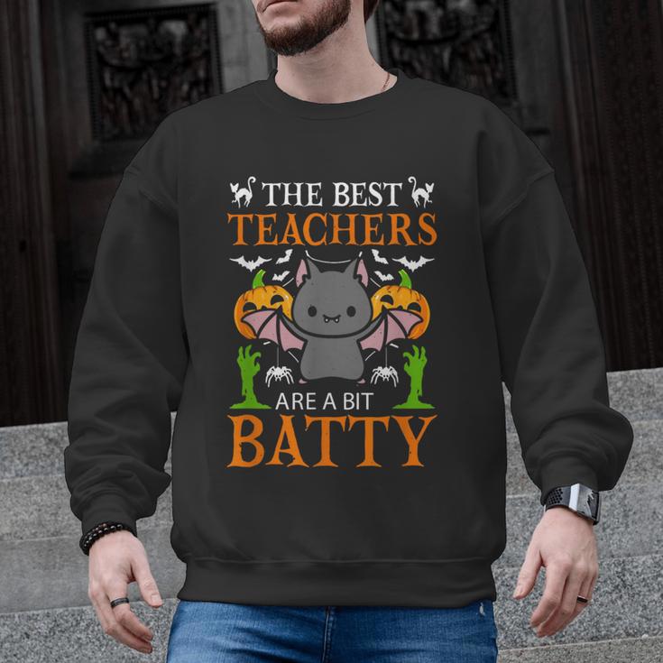 School Teacher A Bit Batty Teaching Bat Halloween Costume Men Graphic Sweatshirt
