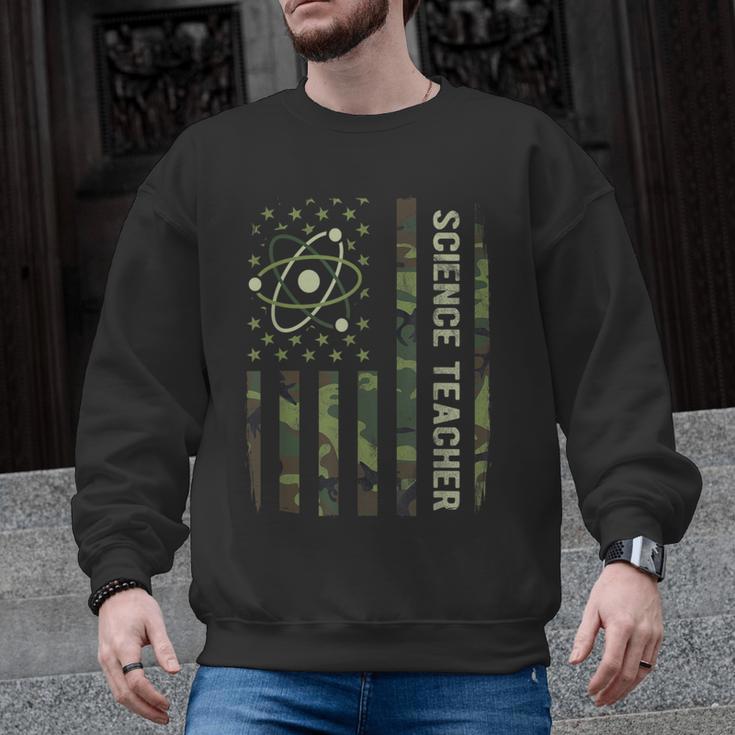 Science Teacher Camo American Flag Back To School Men Graphic Sweatshirt