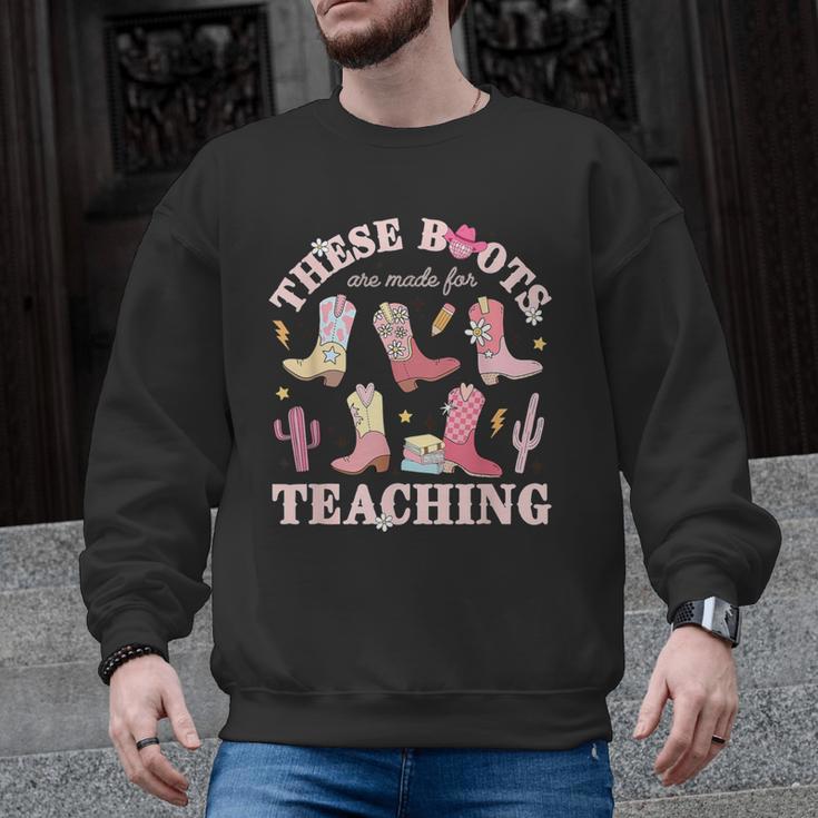These Boots Are Made For Teaching Western Cowgirl Teacher Men Graphic Sweatshirt