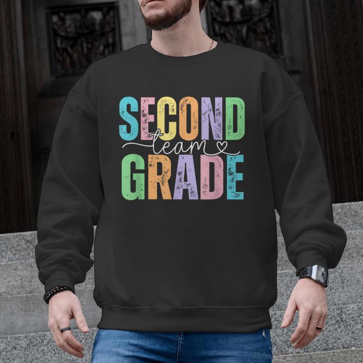 Second Grade Team Heart Teacher Student Back To School Girls Men Graphic Sweatshirt