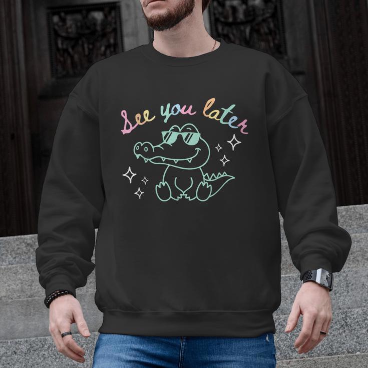 See You Later End Of School Alligator Teacher Appreciation Men Graphic Sweatshirt
