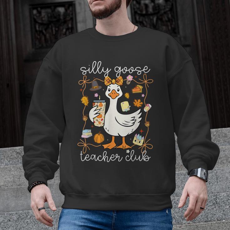 Silly Goose Teachers Club Cozy Fall Teacher Men Graphic Sweatshirt