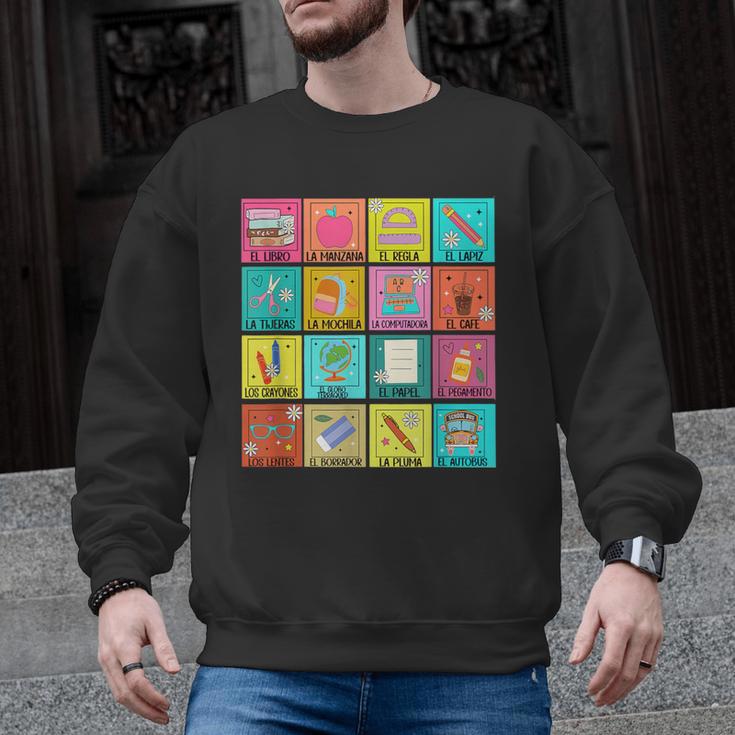 Spanish Teacher Back To School Maestra Dual Language Crew Men Graphic Sweatshirt