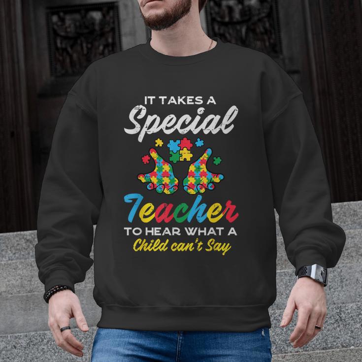Special Teacher To Hear Child Cant Say Autism Awareness Sped Men Graphic Sweatshirt