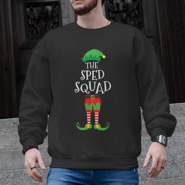 SPED Squad Elf Teacher Matching Christmas Party Pajama Men Graphic Sweatshirt