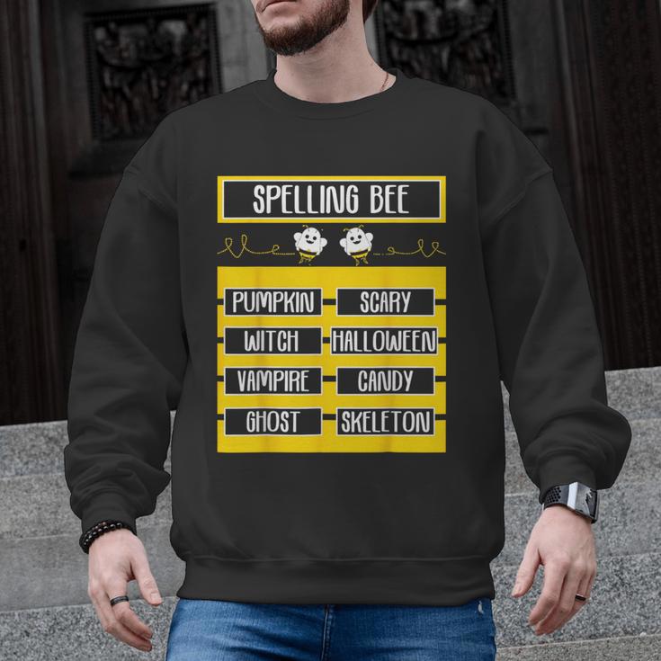 Spelling Bee Halloween Teachers Bee Spelling Competition Men Graphic Sweatshirt