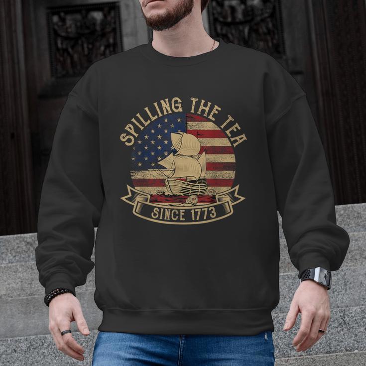 Spilling The Tea Since 1773 American History Teacher Vintage Men Graphic Sweatshirt