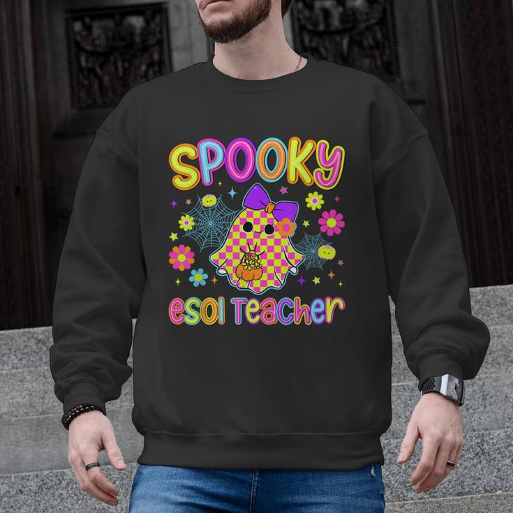 Spooky ESOL Teacher Halloween ESOL Teaching Coquette Men Graphic Sweatshirt