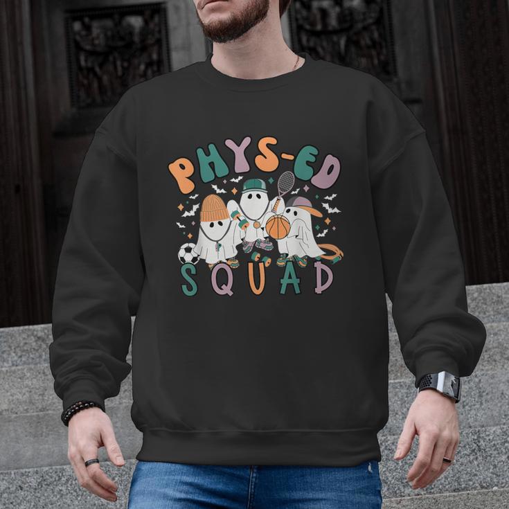 Spooky Ghost PE Teacher Squad Physical Education Halloween Men Graphic Sweatshirt
