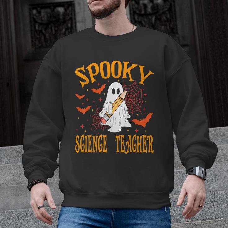 Spooky Science Teacher Ghost Halloween School Women Men Graphic Sweatshirt