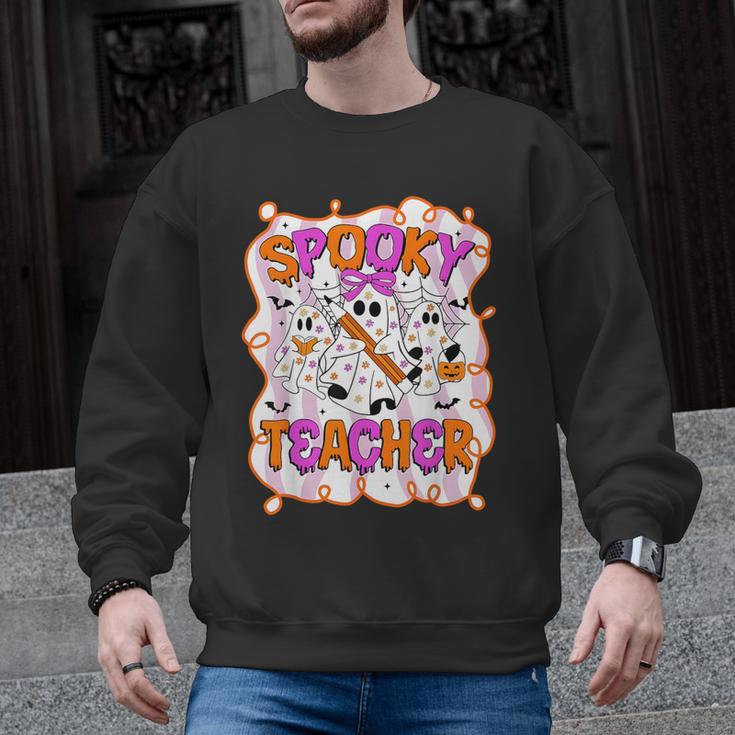 Spooky Teacher Ghost Pencil Teacher Halloween Teacher Men Graphic Sweatshirt