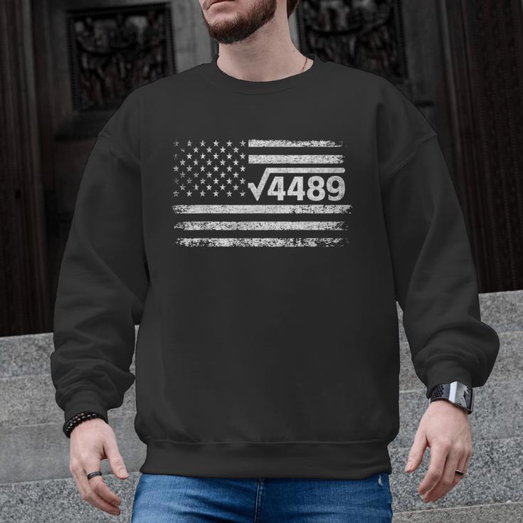 Square Root 4489 Slang Math Teacher Six Seven 6 7 USA Flag Men Graphic Sweatshirt