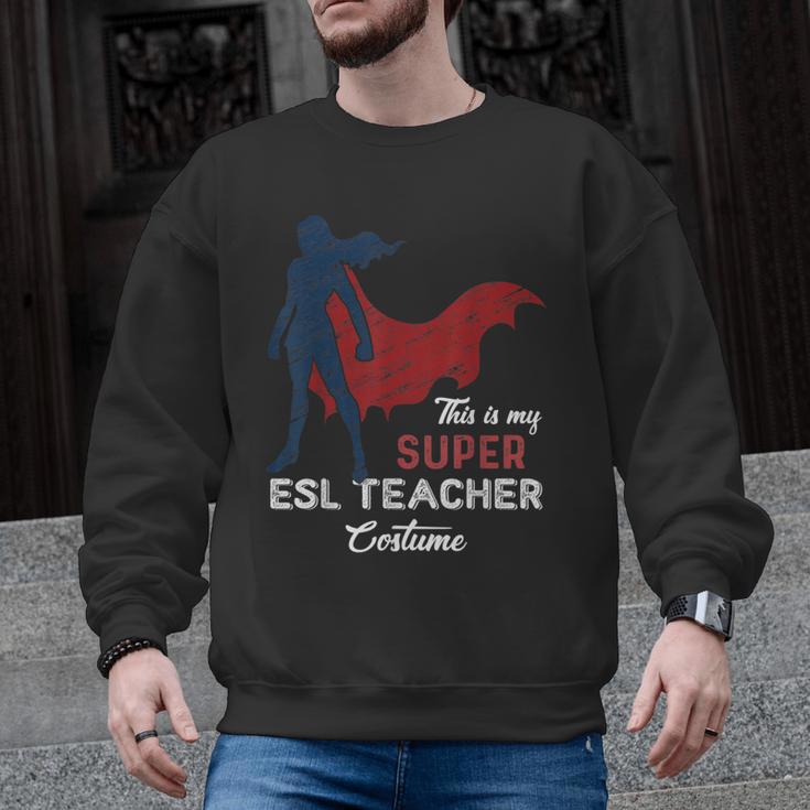 This Is My Super ESL Teacher Costume Lazy Halloween Men Graphic Sweatshirt