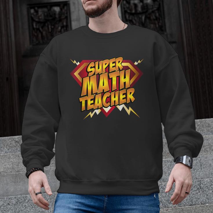 Super Math Teacher Educational Superhero Men Graphic Sweatshirt