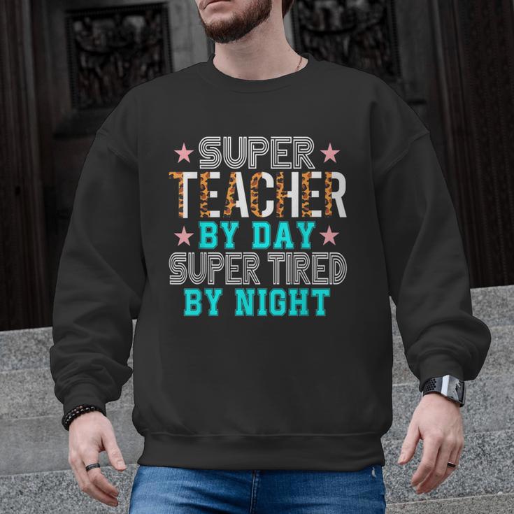 Super Teacher By Day Super Tired By Night Superhero Teacher Men Women Men Graphic Sweatshirt