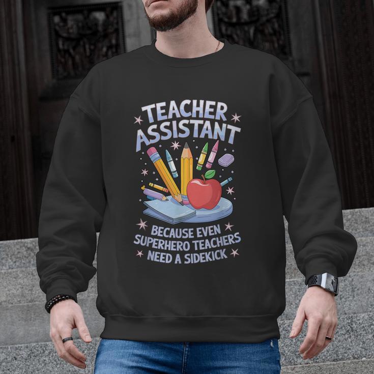 Superhero Sidekick Teaching Teach School Teacher Assistant Men Graphic Sweatshirt