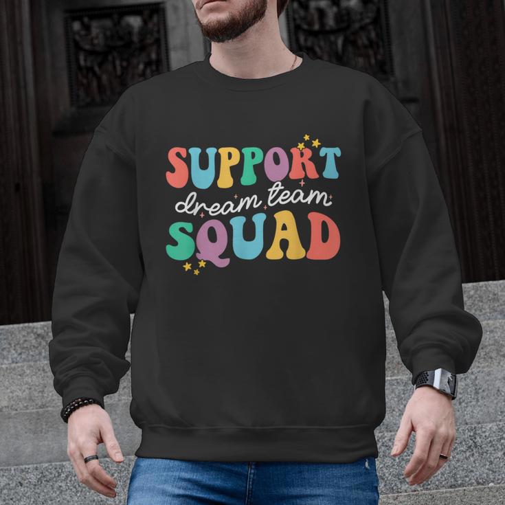 Support Dream Services Team Groovy Teacher Support Squad Men Graphic Sweatshirt