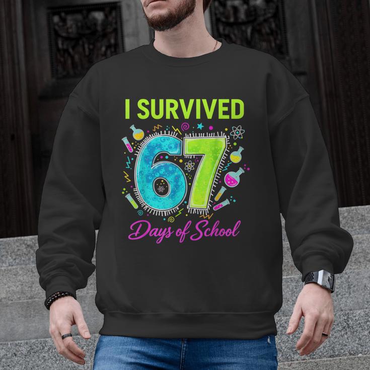 I Survived 67 Days Of School 67 Meme Science Teacher Men Graphic Sweatshirt