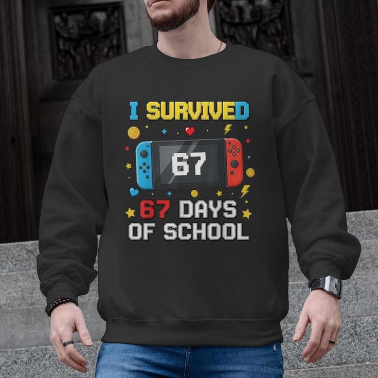 I Survived 67 Days Of School 67 Teacher Squad Matching Men Graphic Sweatshirt