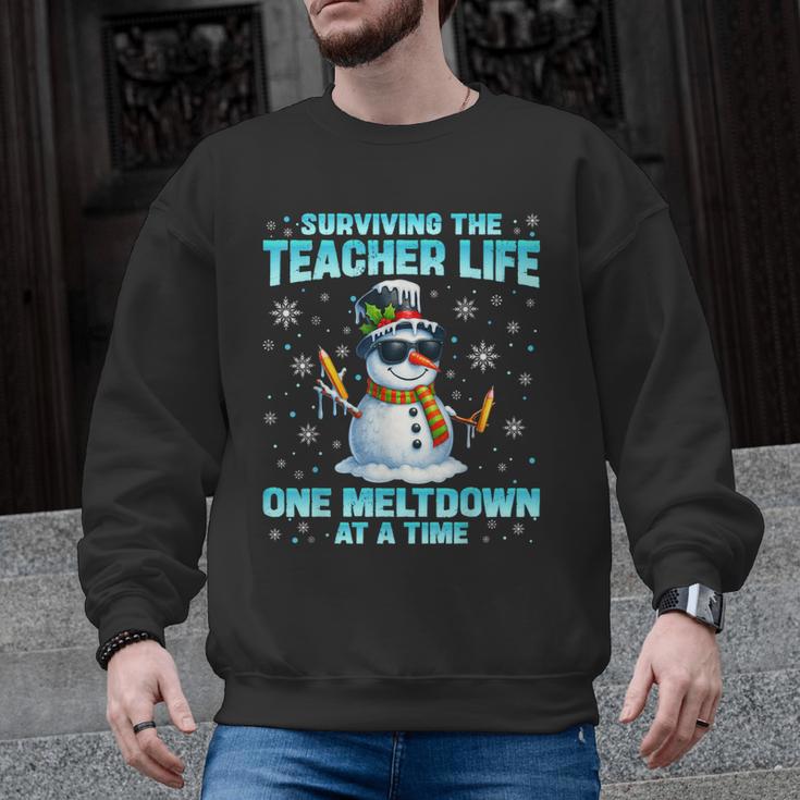 Surviving The Teacher Life Pjs Pajamas Christmas Xmas Teache Men Graphic Sweatshirt