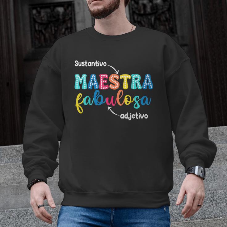 Sustantivo Maestra Fabulosa Adjetivo Spanish Teacher Men Graphic Sweatshirt