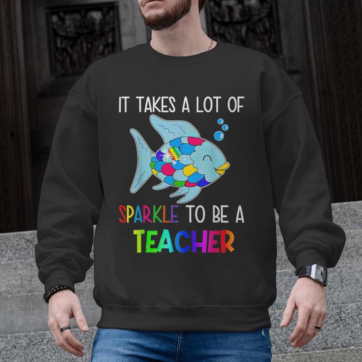It Takes A Lot Of Sparkle To Be A Teacher Rainbow Fish For Men Women Men Graphic Sweatshirt